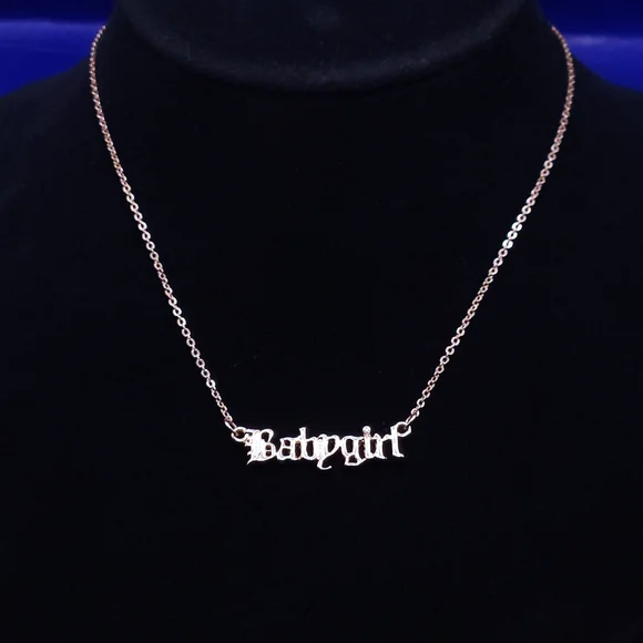 Gold 'Babygirl' Necklace - Picture 2 of 9